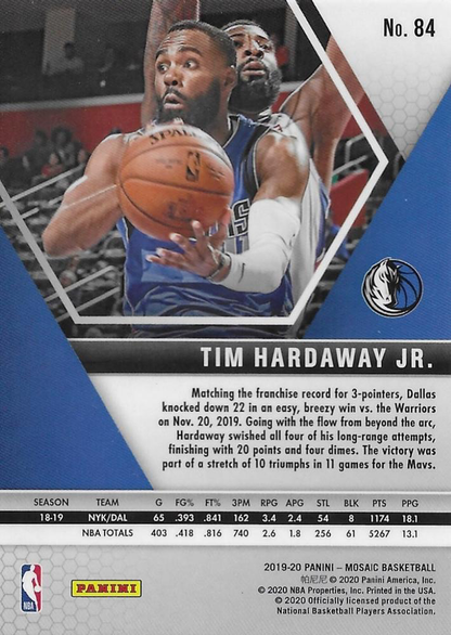2019 Panini Mosaic Tim Hardaway Jr. #84 Dallas Mavericks