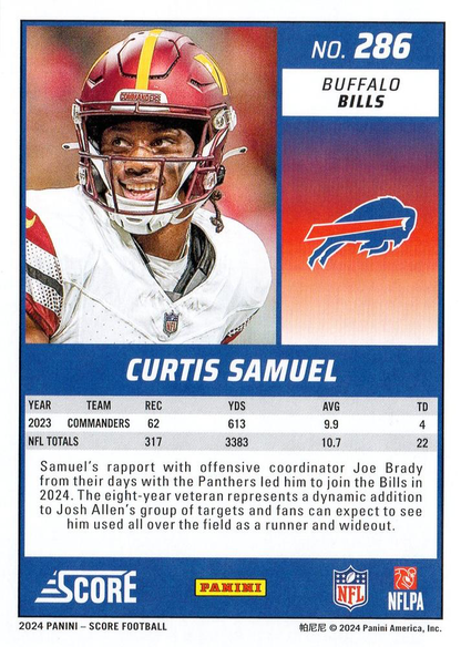 2024 Panini Score Football Curtis Samuel Buffalo Bills #286