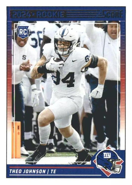 2024 Panini Score Football Theo Johnson New York Giants #375 RC