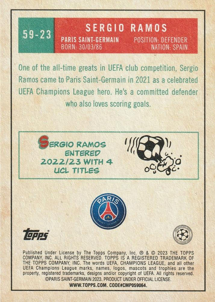 2022 Topps UCC 1959 Sergio Ramos #59-23 Paris Saint-Germain
