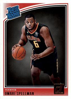 2018 Panini Donruss Rated Rookie Omari Spellman #196 Atlanta Hawks