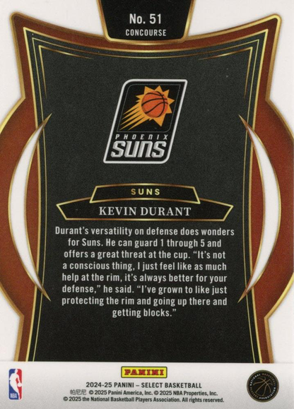 2024 Panini Select Kevin Durant Blue #51 Phoenix Suns