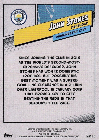 2023 Topps Manchester City Fan Set Heroes John Stones #MANH-5