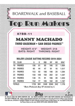 2025 Topps Archives 1987 Topps Boardwalk And Baseball Manny Machado #87BB-11 San Diego Padres