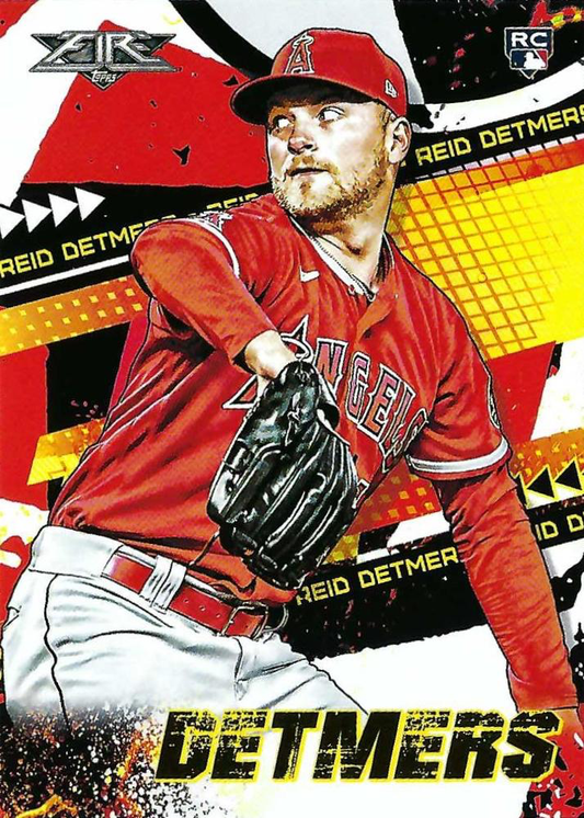 2022 Topps Fire Reid Detmers RC Los Angeles Angels #55