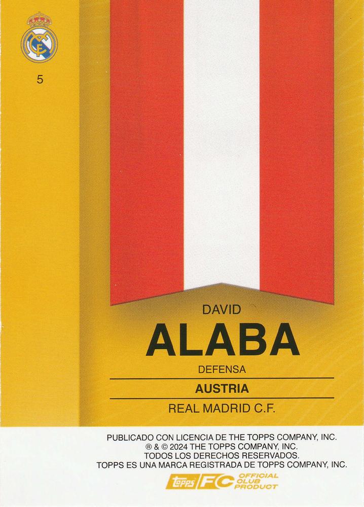 2024 Topps Real Madrid Fan Set David Alaba #5 Real Madrid CF