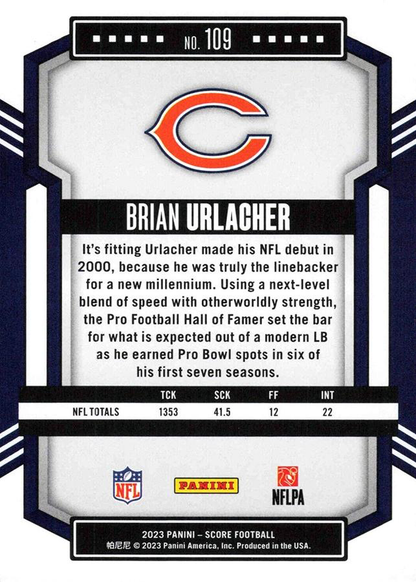 2023 Panini Score Football Brian Urlacher Chicago Bears #109
