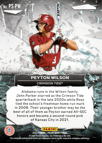 2021 Panini Prizm Draft Picks Power Surge Peyton Wilson #PS-PW Alabama Crimson Tide