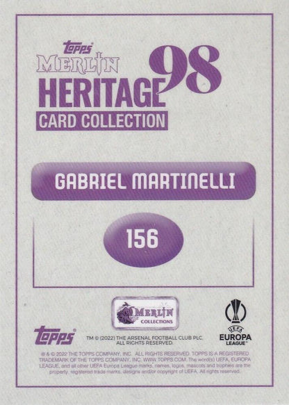 2022 Topps Merlin Heritage UCC Gabriel Martinelli #156 Arsenal FC