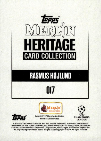 2023 Topps Merlin Heritage UCC Rasmus Højlund #17 Manchester United