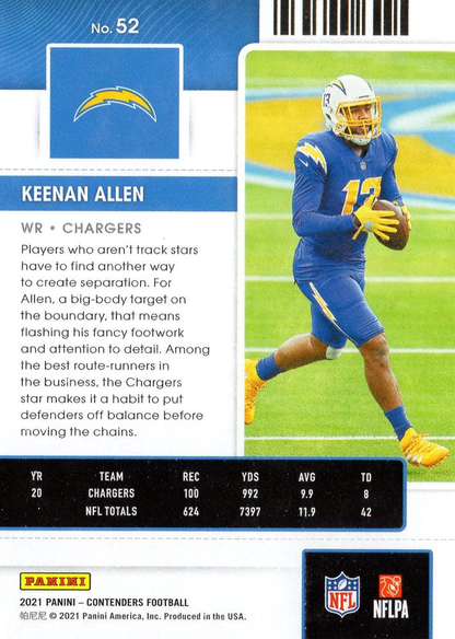 2021 Panini Contenders Keenan Allen Los Angeles Chargers #52