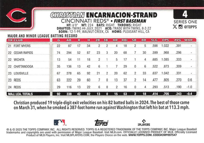 2025 Topps Series 1 Christian Encarnacion-Strand Cincinnati Reds #4