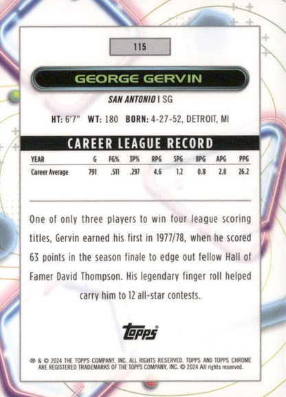2023 Topps Chrome Cosmic George Gervin #115 San Antonio Spurs