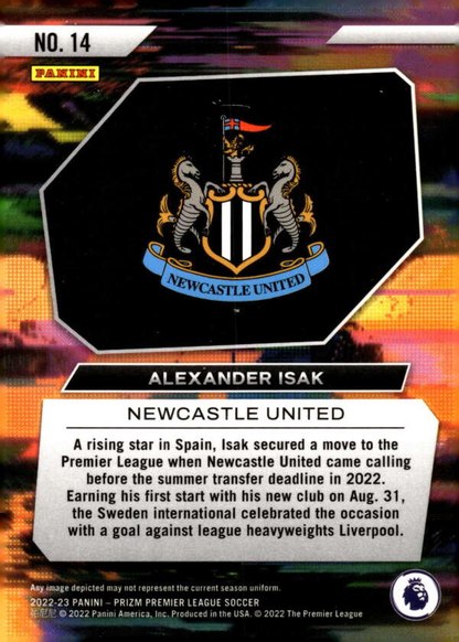 2022 Panini Prizm Premier League Alexander Isak Instant Impact #14 Newcastle United