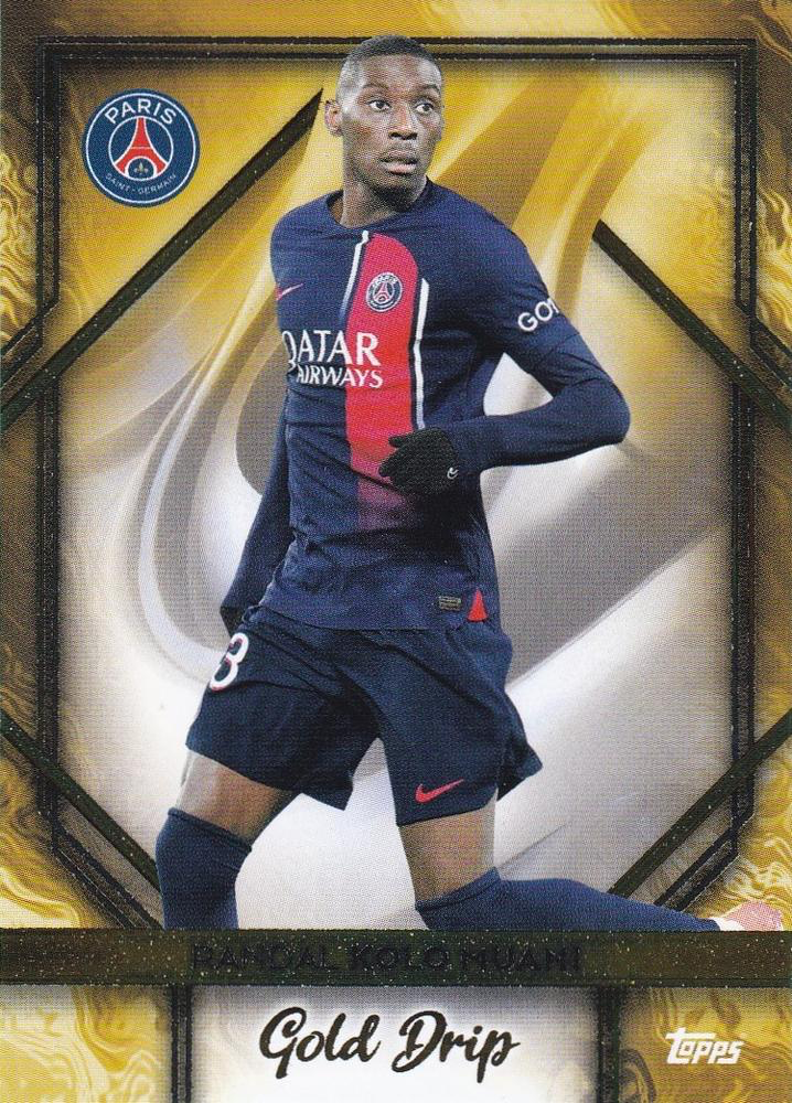 2023 Topps PSG Team Set Gold Drip Randal Kolo Muani #48 Paris Saint-Germain