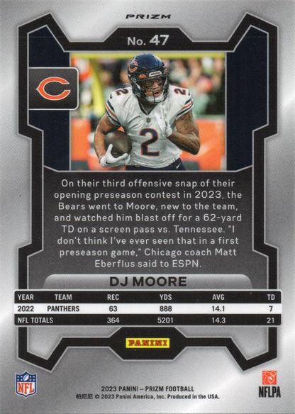 2023 Panini Prizm Silver DJ Moore Chicago Bears #47