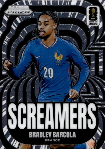 2026 Panini Prizm FIFA World Cup Screamers Bradley Barcola #14 France