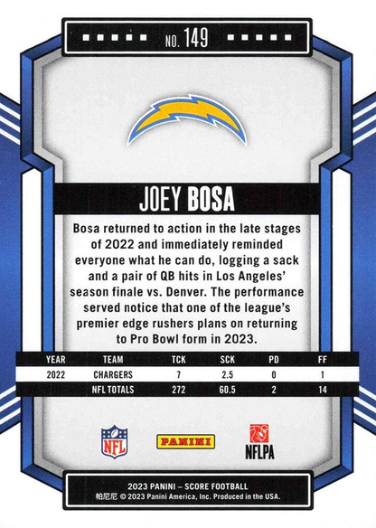 2023 Panini Score Football Joey Bosa Los Angeles Chargers #149
