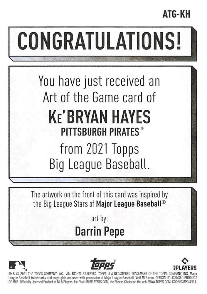 2021 Topps Big League Art of the Game Ke'Bryan Hayes #ATG-KH Pittsburgh Pirates