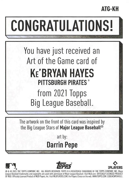 2021 Topps Big League Art of the Game Ke'Bryan Hayes #ATG-KH Pittsburgh Pirates