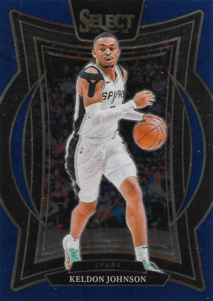 2024 Panini Select Keldon Johnson Blue #58 San Antonio Spurs