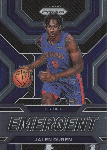 2022 Panini Prizm Emergent Jalen Duren #20 Detroit Pistons