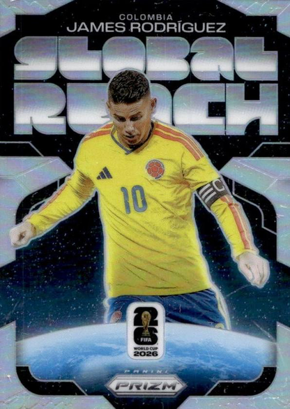 2026 Panini Prizm World Cup Global Reach Silver James Rodriguez #7 Colombie