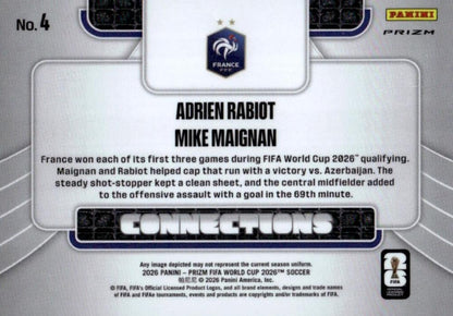 2026 Panini Prizm FIFA World Cup Connections Silver Rabiot/Maignan #4 France