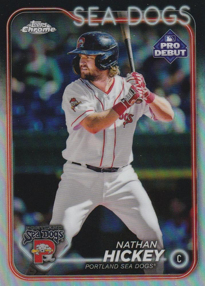 2024 Topps Pro Debut Chrome Refractor Nathan Hickey #PDC-56 Portland Sea Dogs