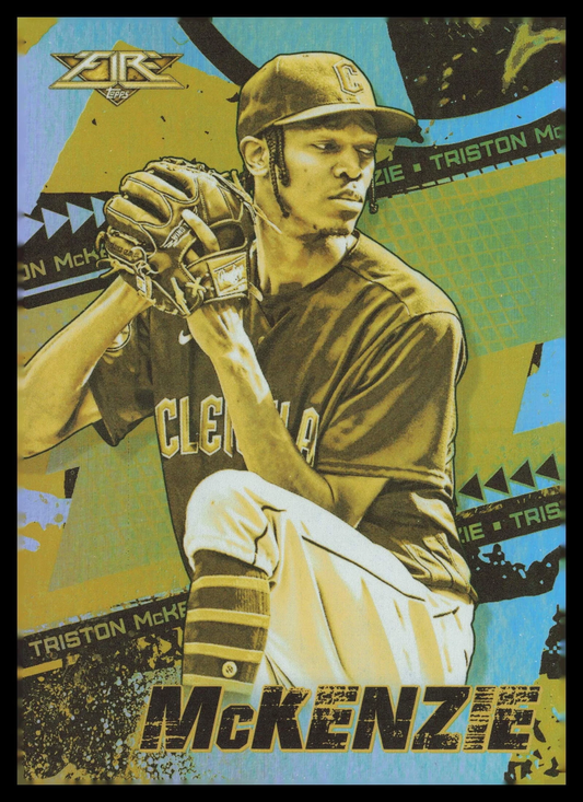 2022 Topps Fire Gold Minted Triston McKenzie Cleveland Guardians #99