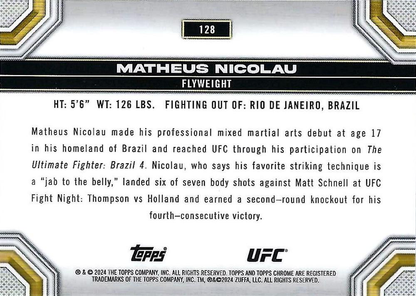 2024 Topps Chrome UFC Matheus Nicolau #128