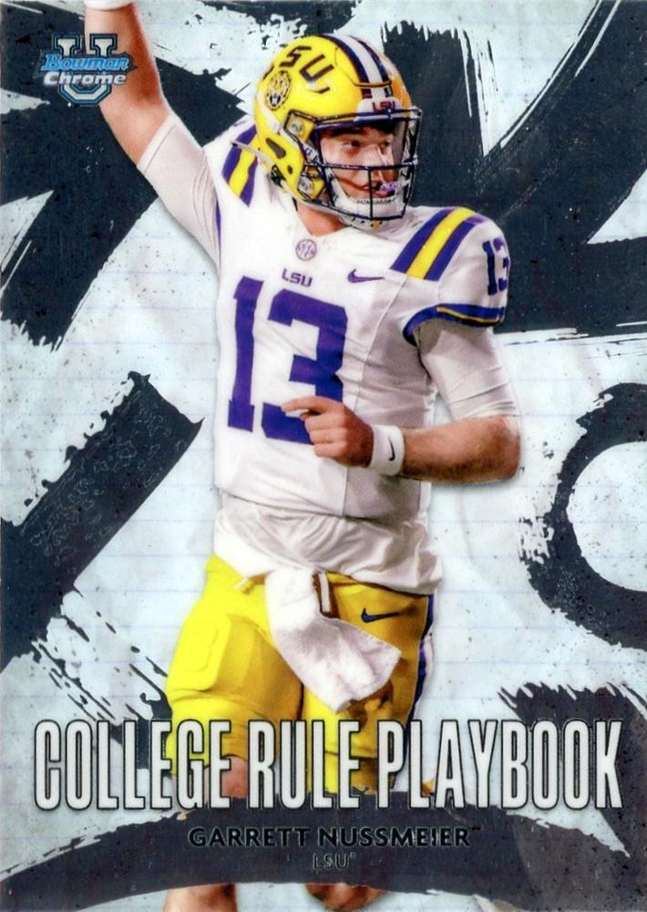2025 Topps Bowman U Chrome College Rule Playbook Garrett Nussmeier #CRP-8 LSU Tigers