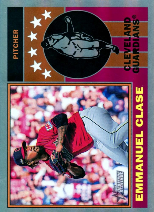 2025 Topps Heritage 1976 Player Icons Holo Emmanuel Clase #76PI-21 Cleveland Guardians