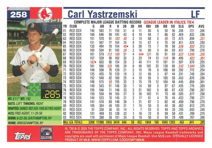2025 Topps Archives Carl Yastrzemski #258 Boston Red Sox