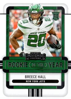 2022 Panini Contenders Rookie of the Year Breece Hall #ROY-BHA New York Jets