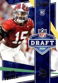 2024 Panini Score Football NFL Draft Dallas Turner Minnesota Vikings #8 RC