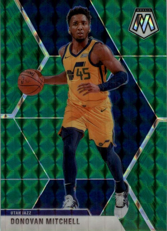 2019 Panini Mosaic Green Prizm Donovan Mitchell #13 Utah Jazz