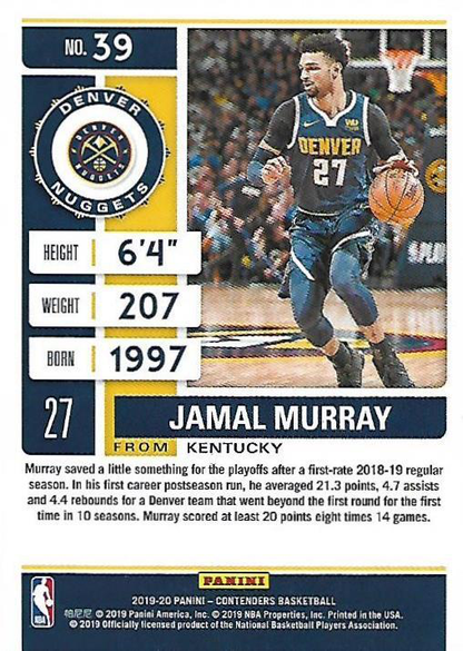 2019 Panini Contenders Jamal Murray #39 Denver Nuggets