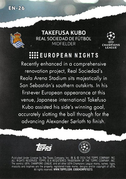 2023 Topps UCC European Nights Takefusa Kubo EN-26 Real Sociedad