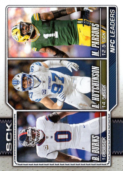 2026 Topps Flagship League Leaders Aidan Hutchinson / Brian Burns / Micah Parsons #287