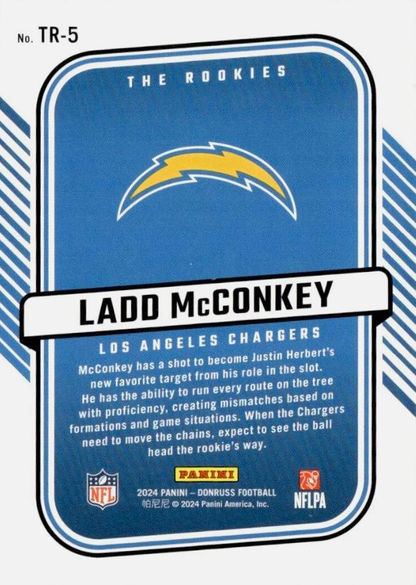 2024 Panini Donruss The Rookies Ladd McConkey RC #TR-5 Los Angeles Chargers