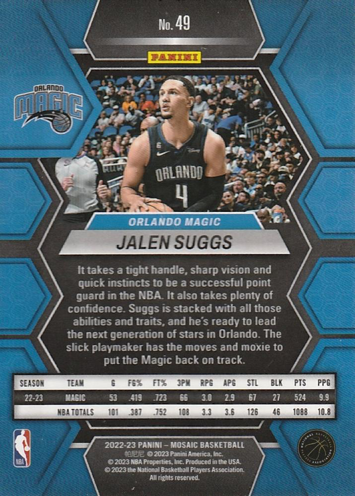 2022 Panini Mosaic Jalen Suggs #49 Orlando Magic