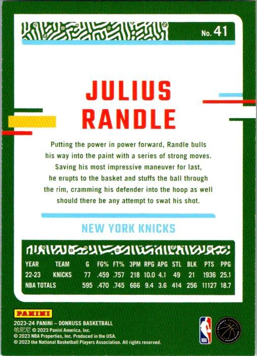 2023 Panini Donruss Julius Randle #41 New York Knicks