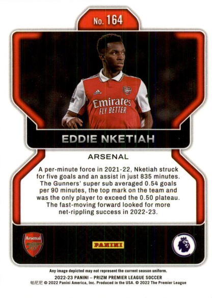 2022 Panini Prizm Premier League Eddie Nketiah #164 Arsenal FC