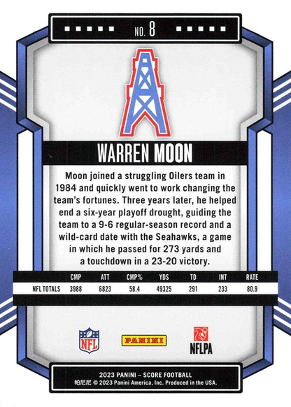 2023 Panini Score Football Warren Moon Houston Oilers #8