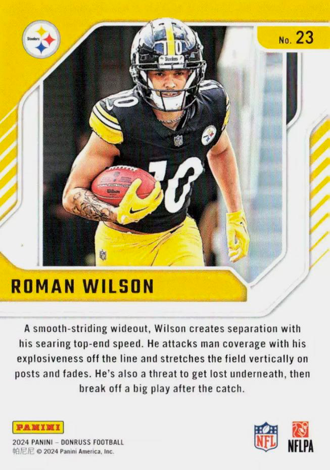2024 Panini Donruss Elite Series Rookies Roman Wilson #23 Pittsburgh Steelers