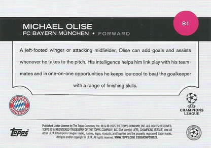 2024 Topps UCC Michael Olise #81 FC Bayern Munchen