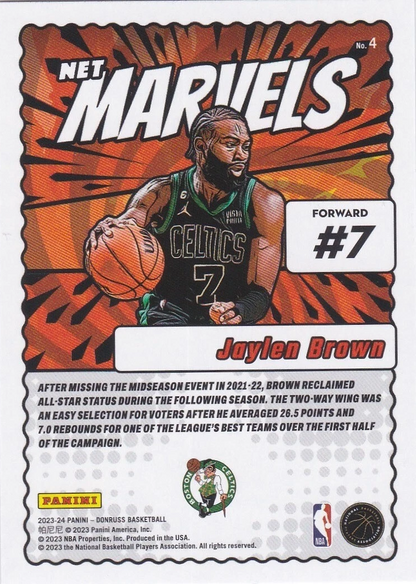 2023 Panini Donruss Net Marvels Jaylen Brown #4 Boston Celtics