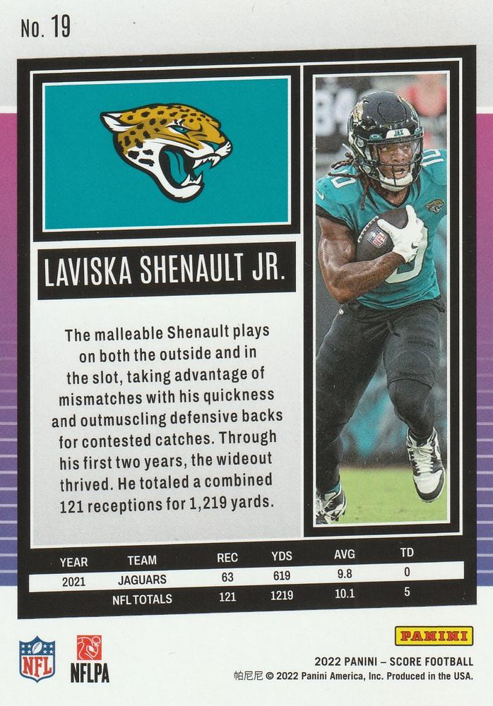 2022 Panini Score Laviska Shenault Jr. Jacksonville Jaguars #19