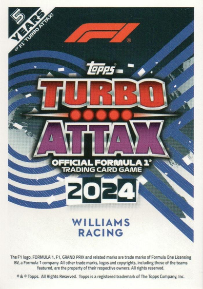 2024 Topps Turbo Attax F1 Alex Albon RU #MGA3  Williams Racing